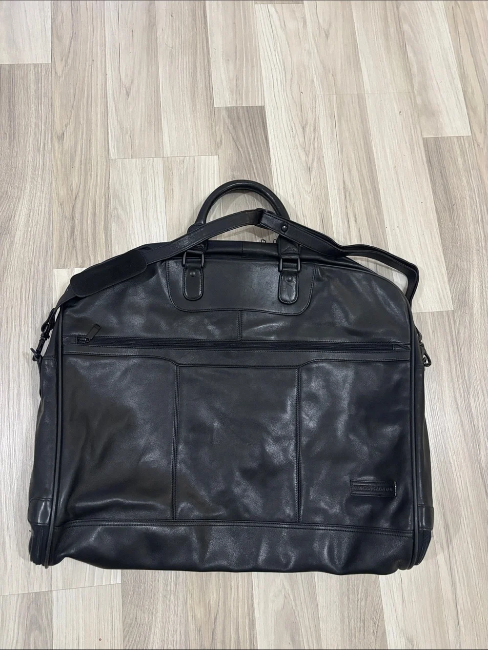 Marco Polo Club Black Leather Men’s Garment Bag‎ - Classic Travel Brief